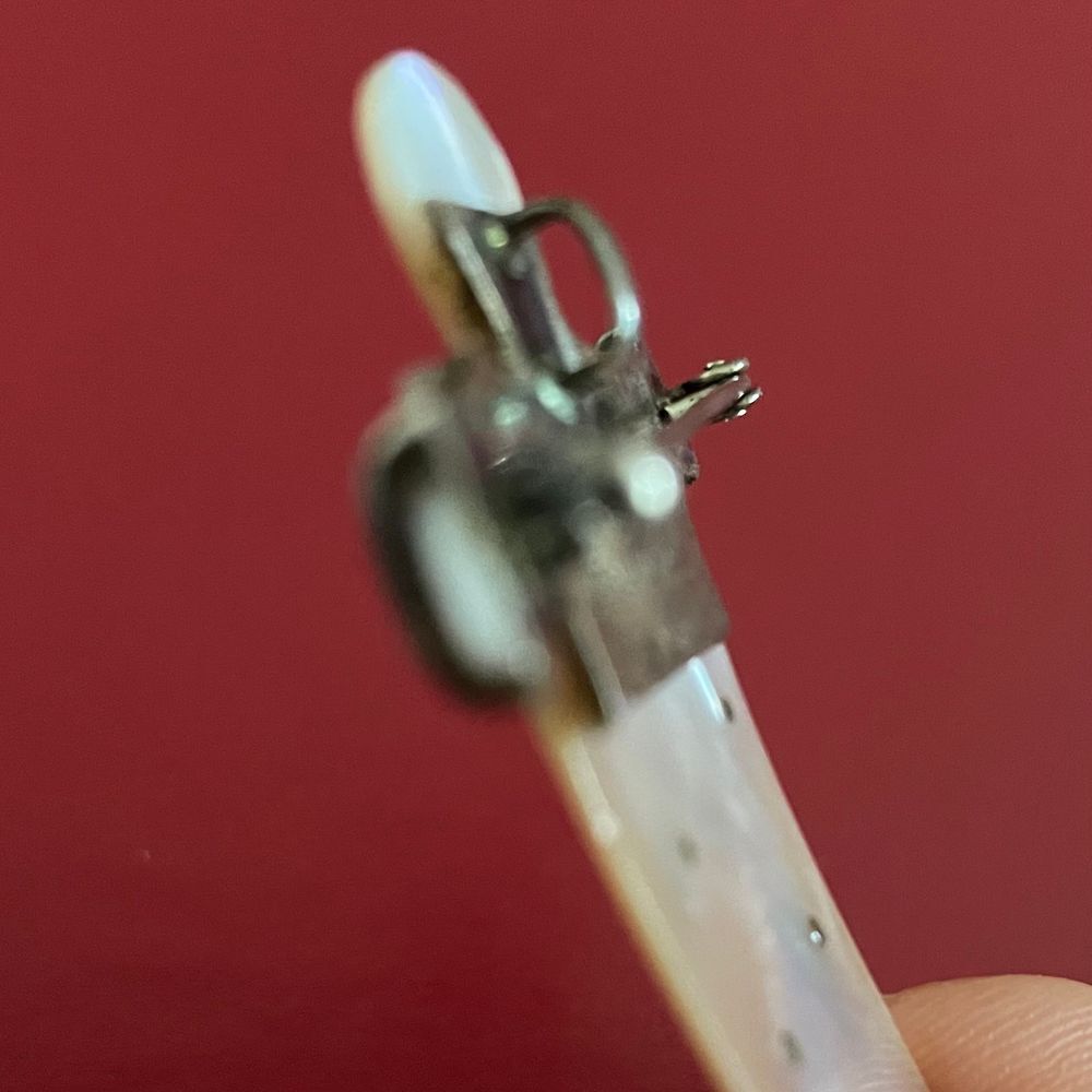 ZEALANDIA Sterling Silver tribal man‎ Bali Pin Pendant Mother-of-Pearl abalone - Picture 4 of 9